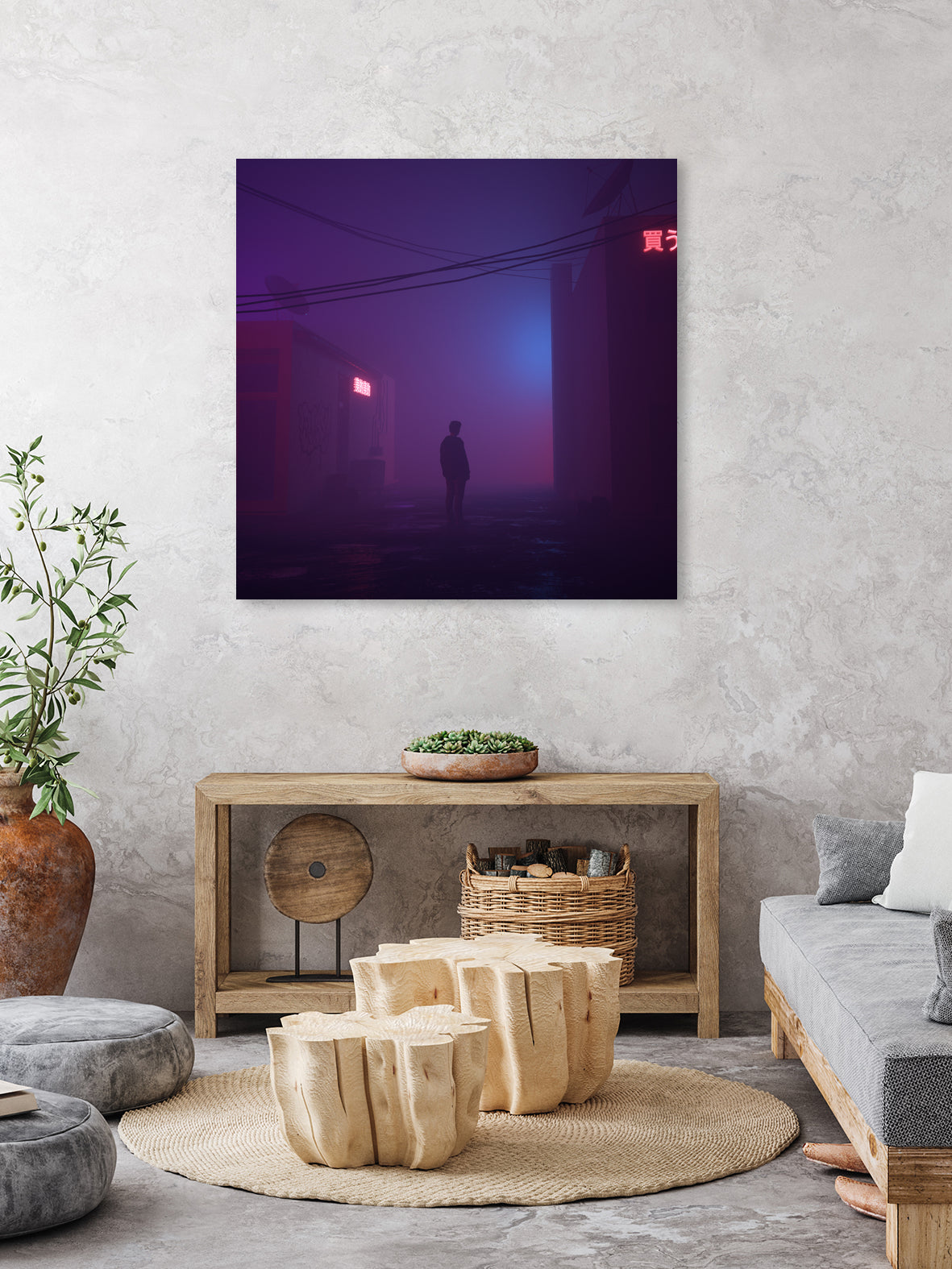 Fog Buildings by Nick Kempton on GIANT ART - blue 3d art