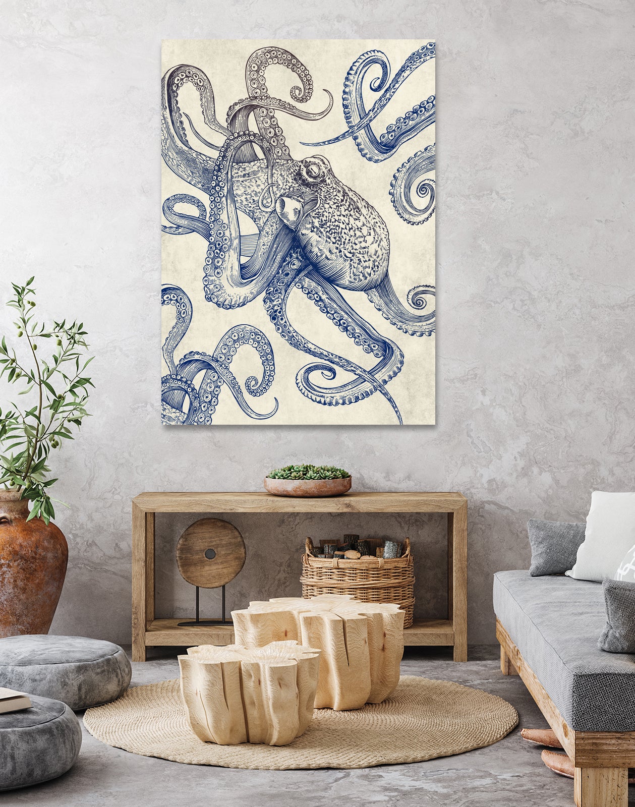 Octo Flow by Caldwell Rachel on GIANT ART - blue digital drawing
