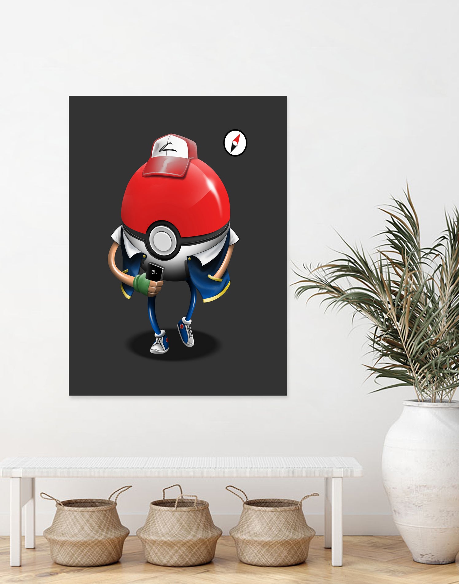 Poke Ball Go! by Vincent Trinidad on GIANT ART - gray digital painting