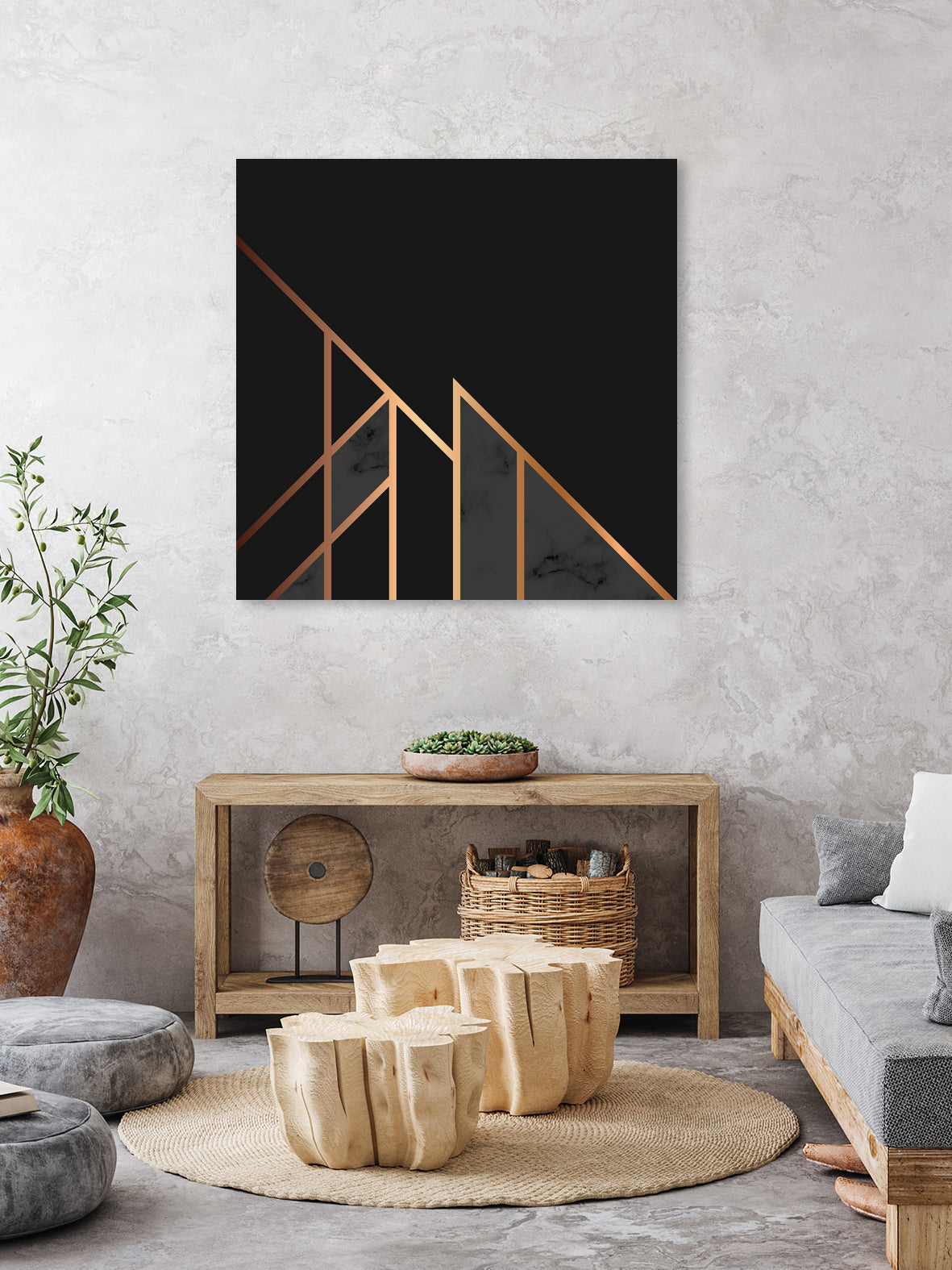 Marble Geometry 035 by Jelena Obradovic on GIANT ART - black vector illustration
