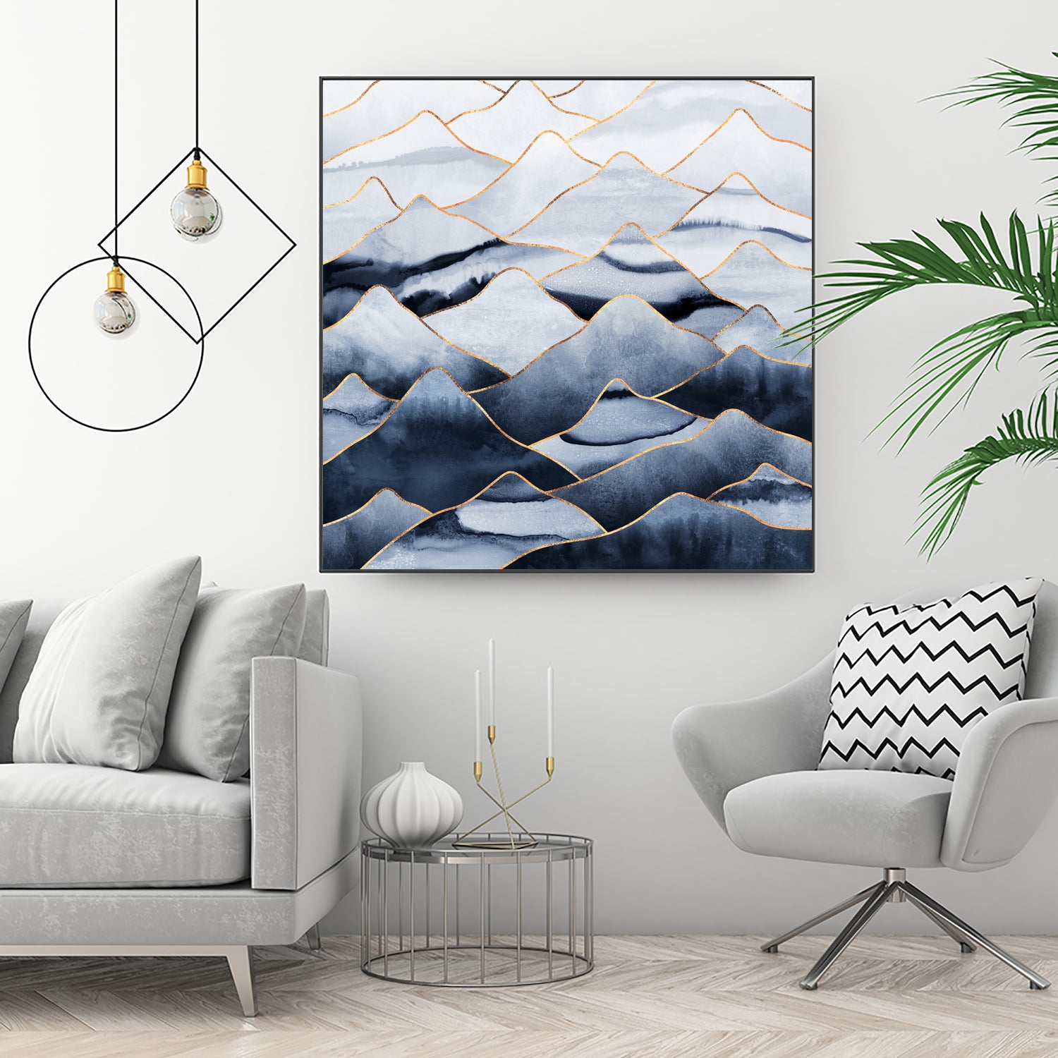 Mountains by Elisabeth Fredriksson on GIANT ART - blue digital drawing