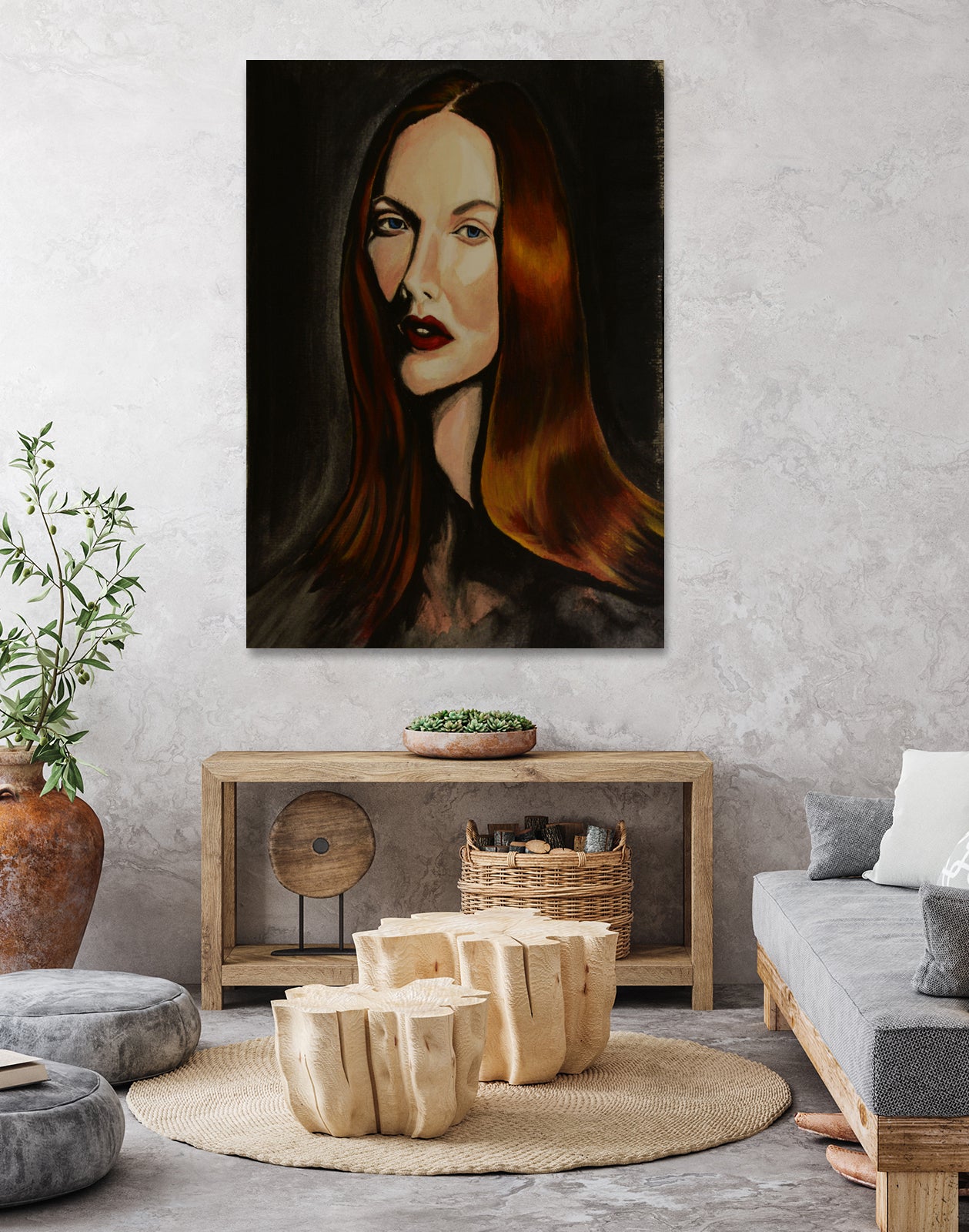 redhead woman by MENG LU on GIANT ART - red digital painting