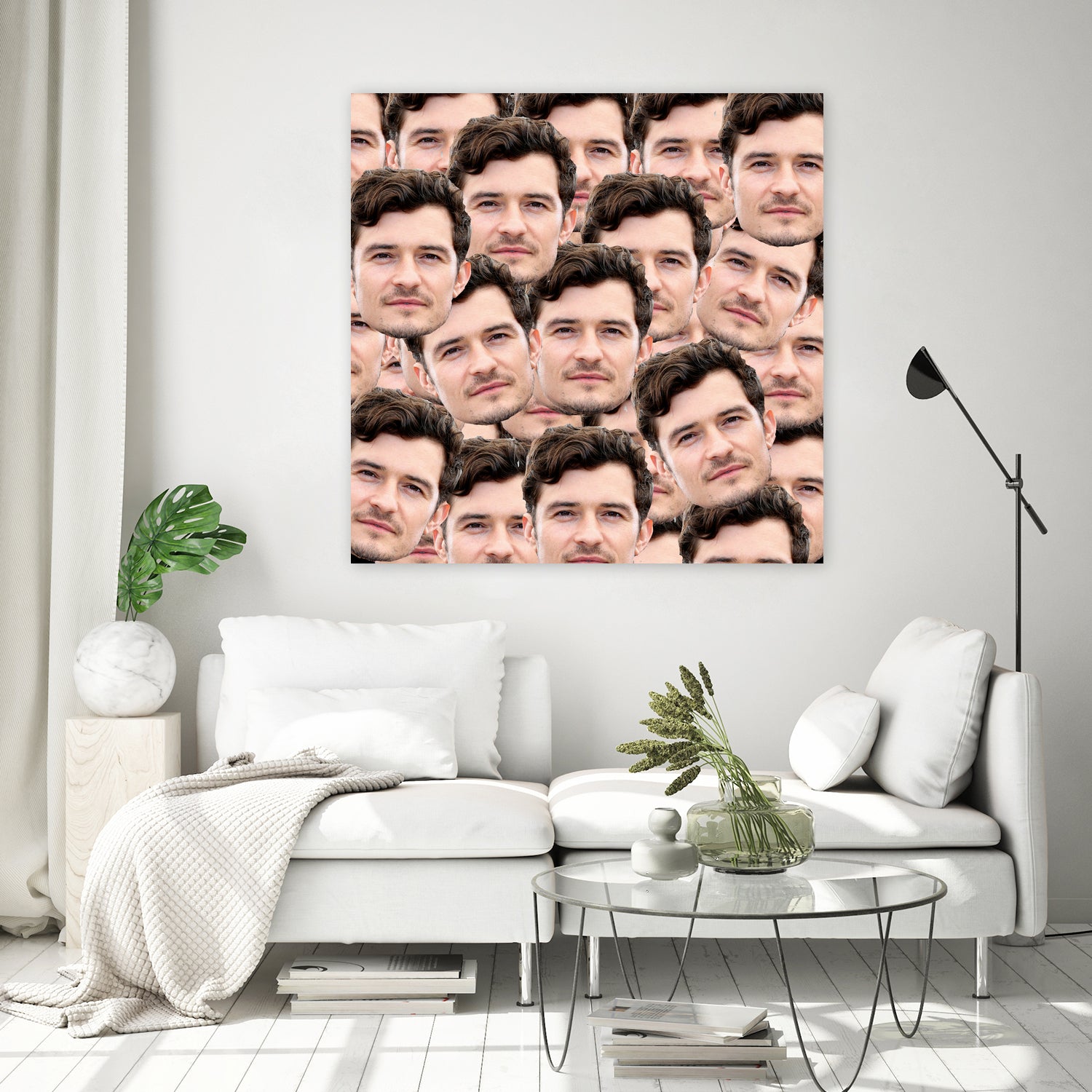 ALL OVER Orlando Bloom Funny Design Star Celebryty by Damian Augustyniak on GIANT ART - yellow mixed media