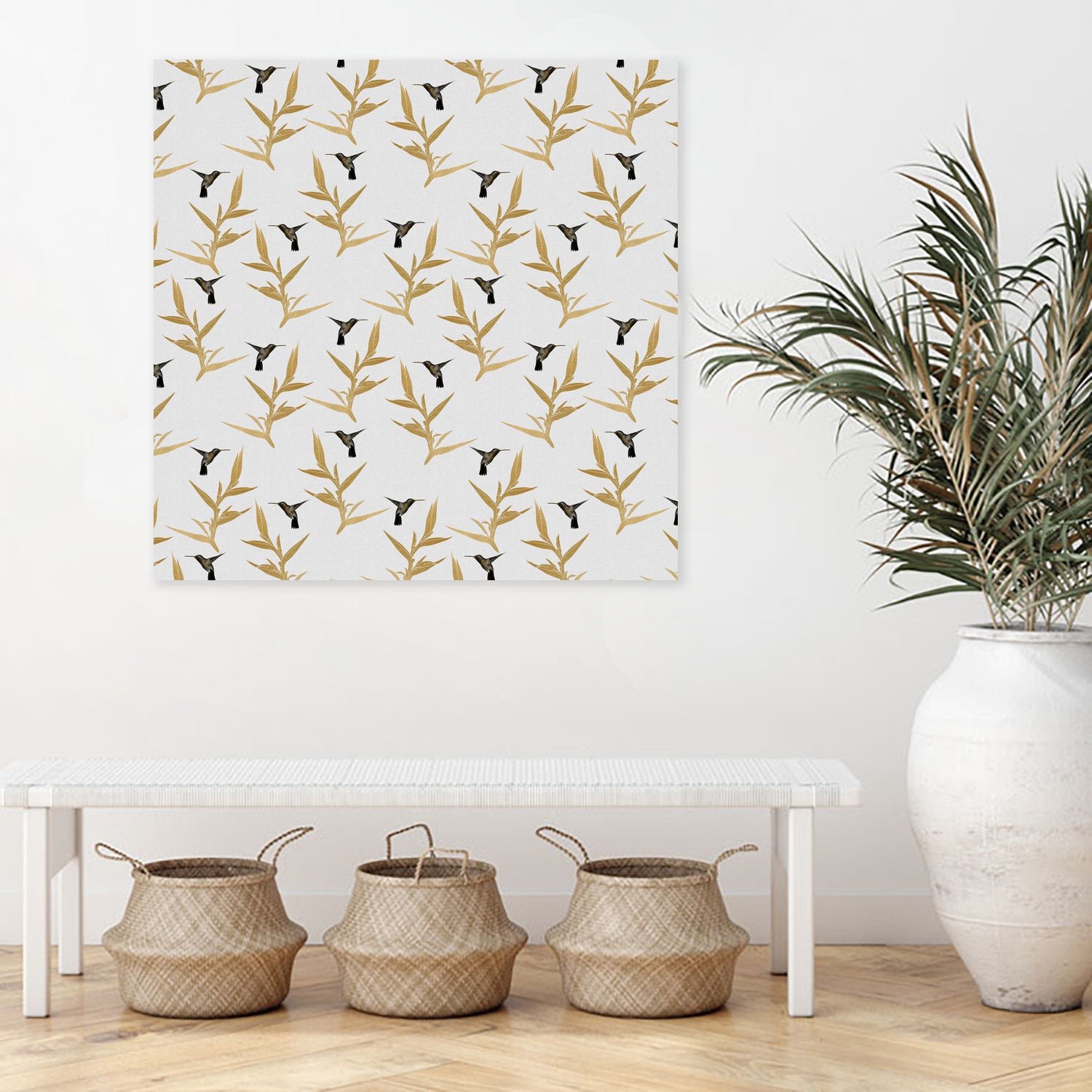 Hummingbird & Flower II by Dana Shek on GIANT ART - white digital painting