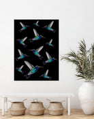 hummingbird pattern by Kiki Castel on GIANT ART - green vector illustration