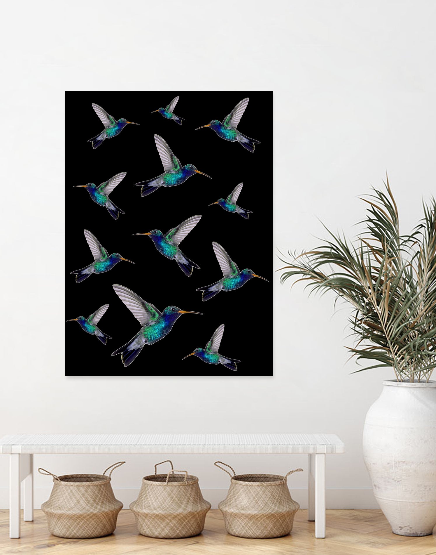 hummingbird pattern by Kiki Castel on GIANT ART - green vector illustration