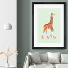 ROLLERSKATING GIRAFFE by Jonas Loose on GIANT ART - green photo manipulation