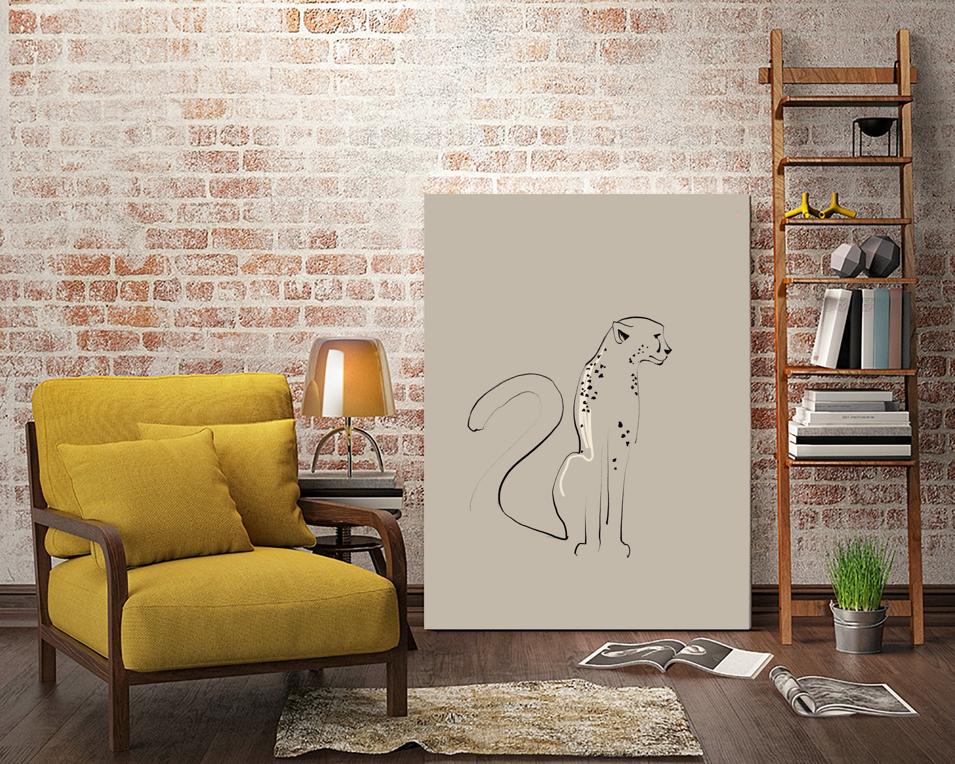 CHEETAH by Nadine Batista Santos on GIANT ART - brown digital drawing