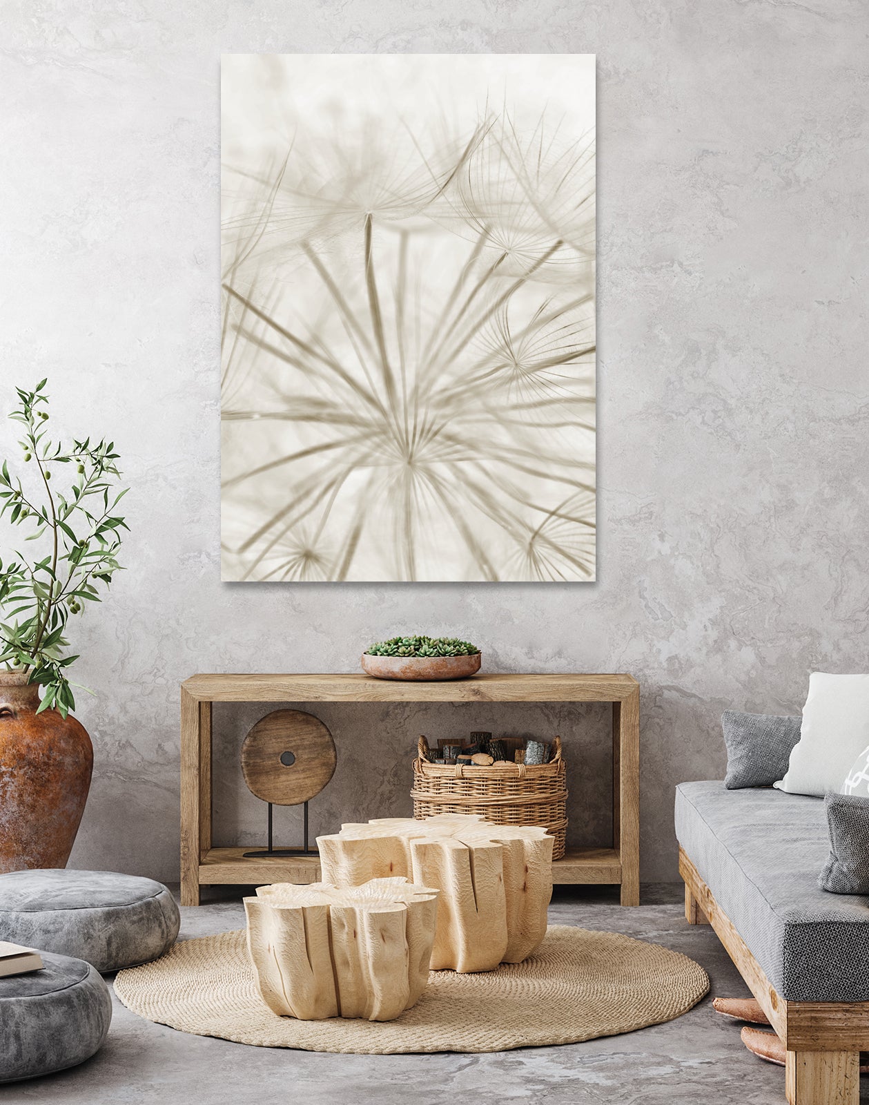 Dandelion Neutral Close-up by IOANNA PAPANIKOLAOU on GIANT ART - brown photo illustration