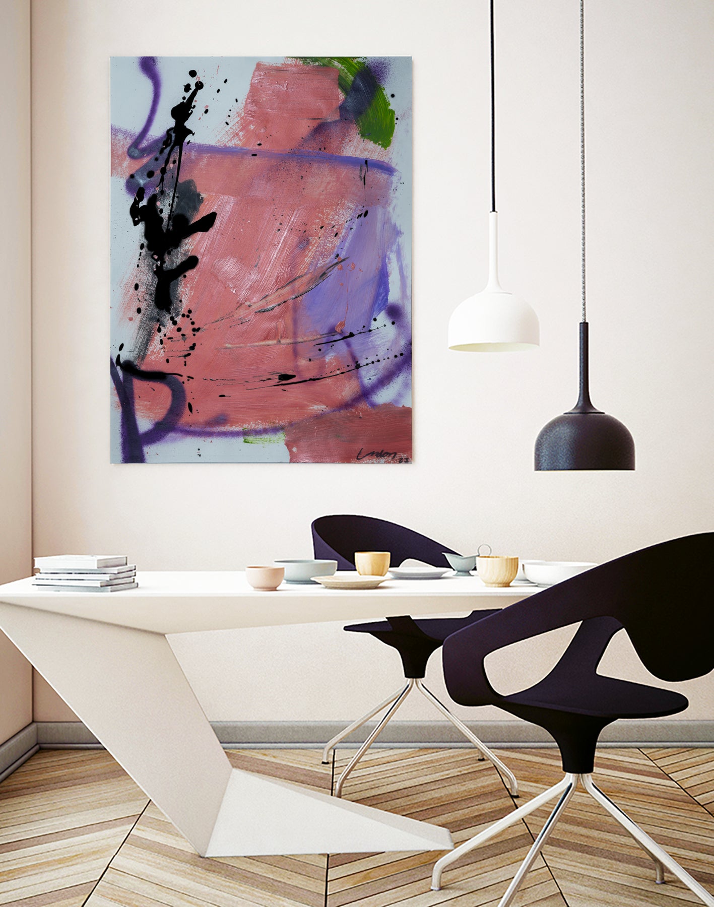 Pink Rage No 3 by Janet London on GIANT ART - coral pink abstract