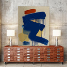 Blue and Orange No 1 by Janet London on GIANT ART - blue abstract