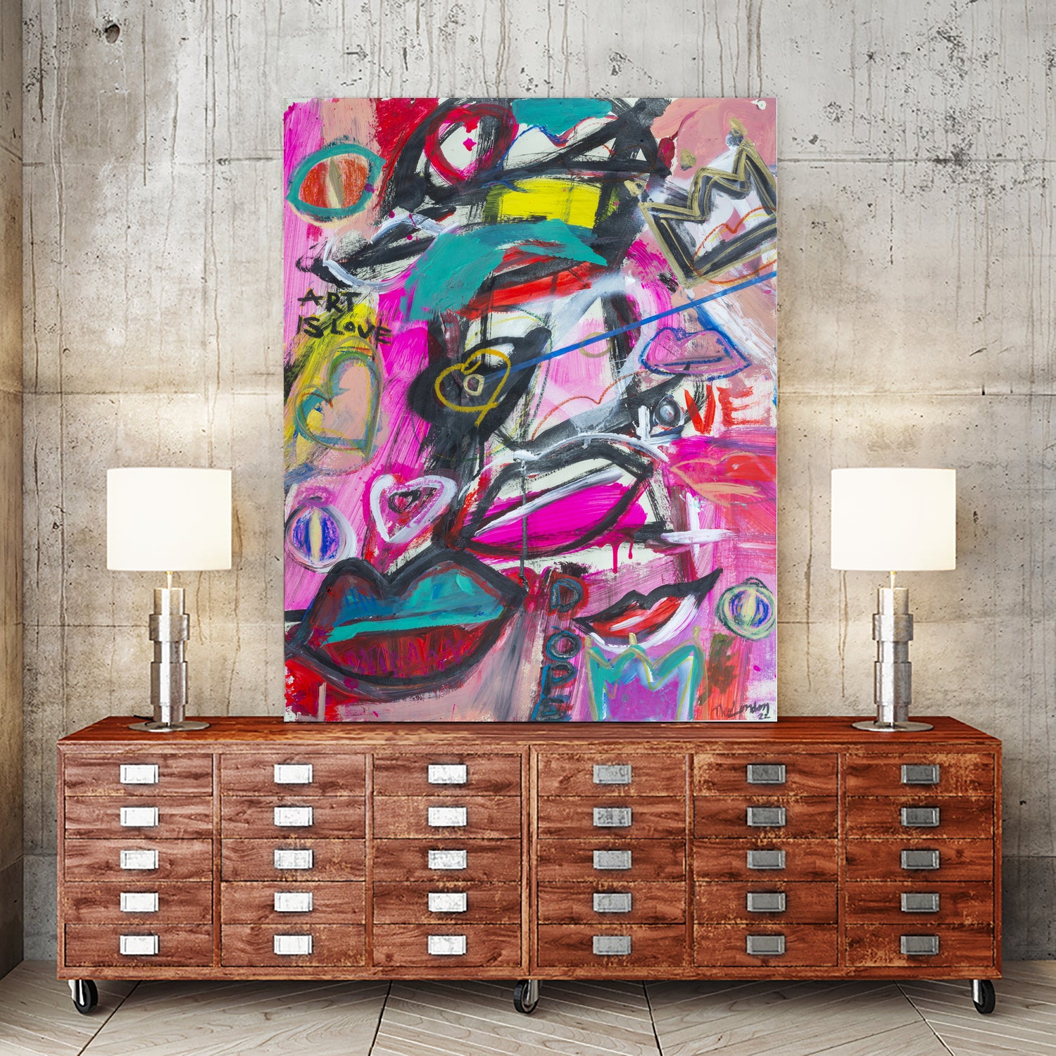 Art is Love by Janet London on GIANT ART - pink abstract