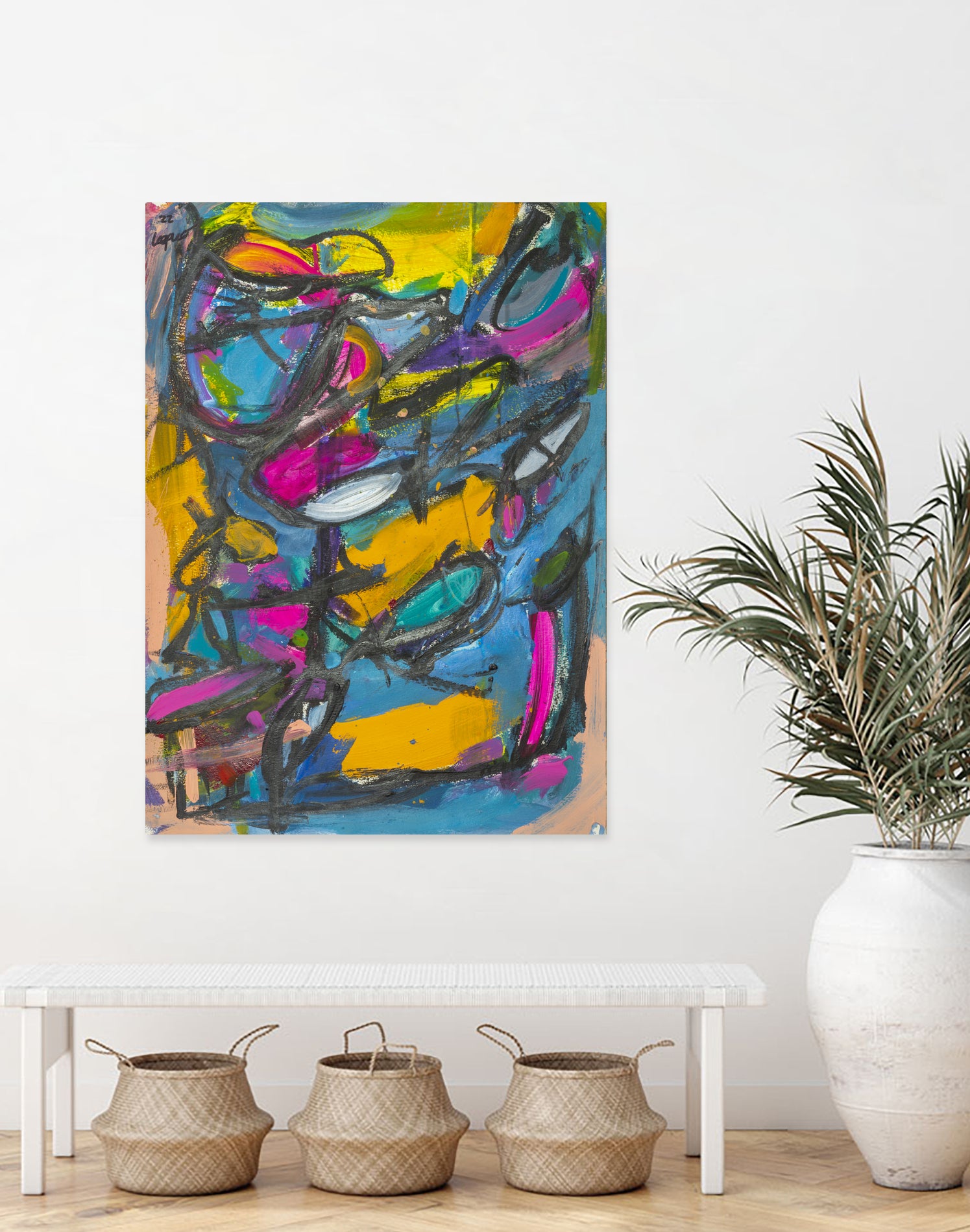 Where Helicopters and Whales Fly by Janet London on GIANT ART - blue abstract