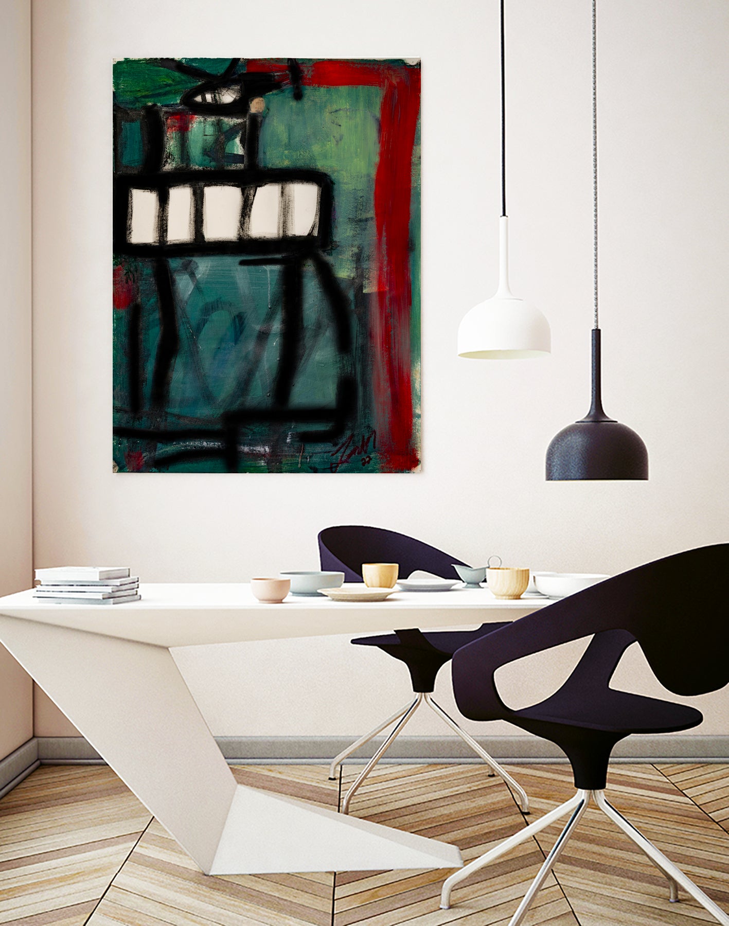 The Helicopter Comes Home No 2 by Janet London on GIANT ART - black abstract