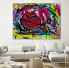Love is in the Kiss by Janet London on GIANT ART - red abstract