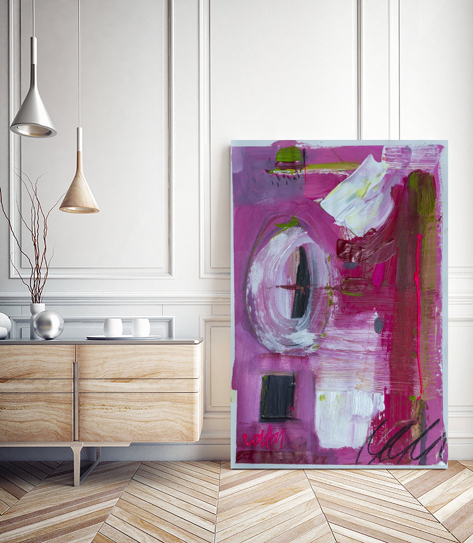 Into the Eye of Passion by Janet London on GIANT ART - red abstract