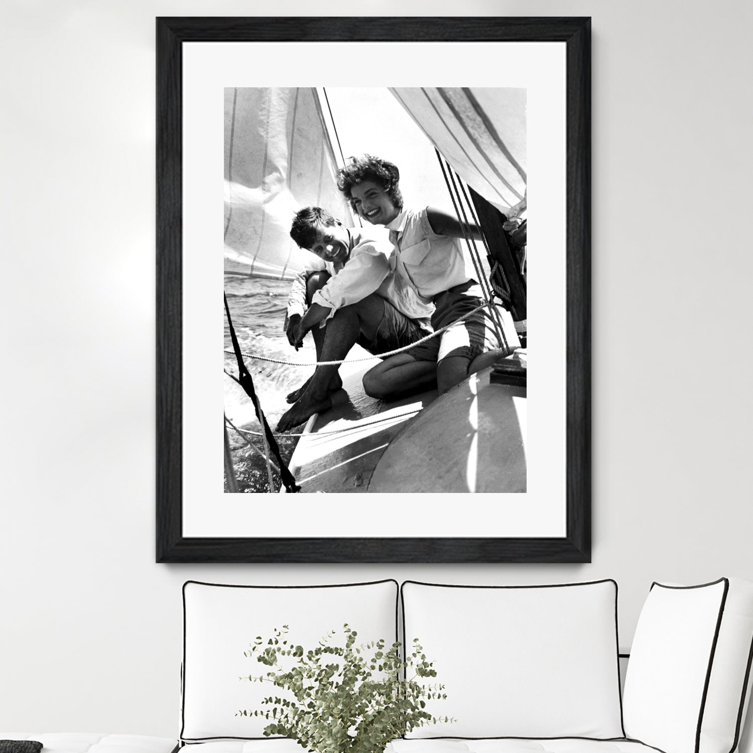 Jackie and Jack on a Boat by M Studio on GIANT ART - black and white  photography