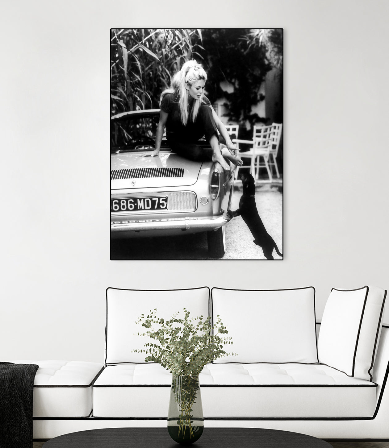 Brigitte Bardot  with her dog in St. Tropez, 1962 by M Studio on GIANT ART - black and white photographie bardot