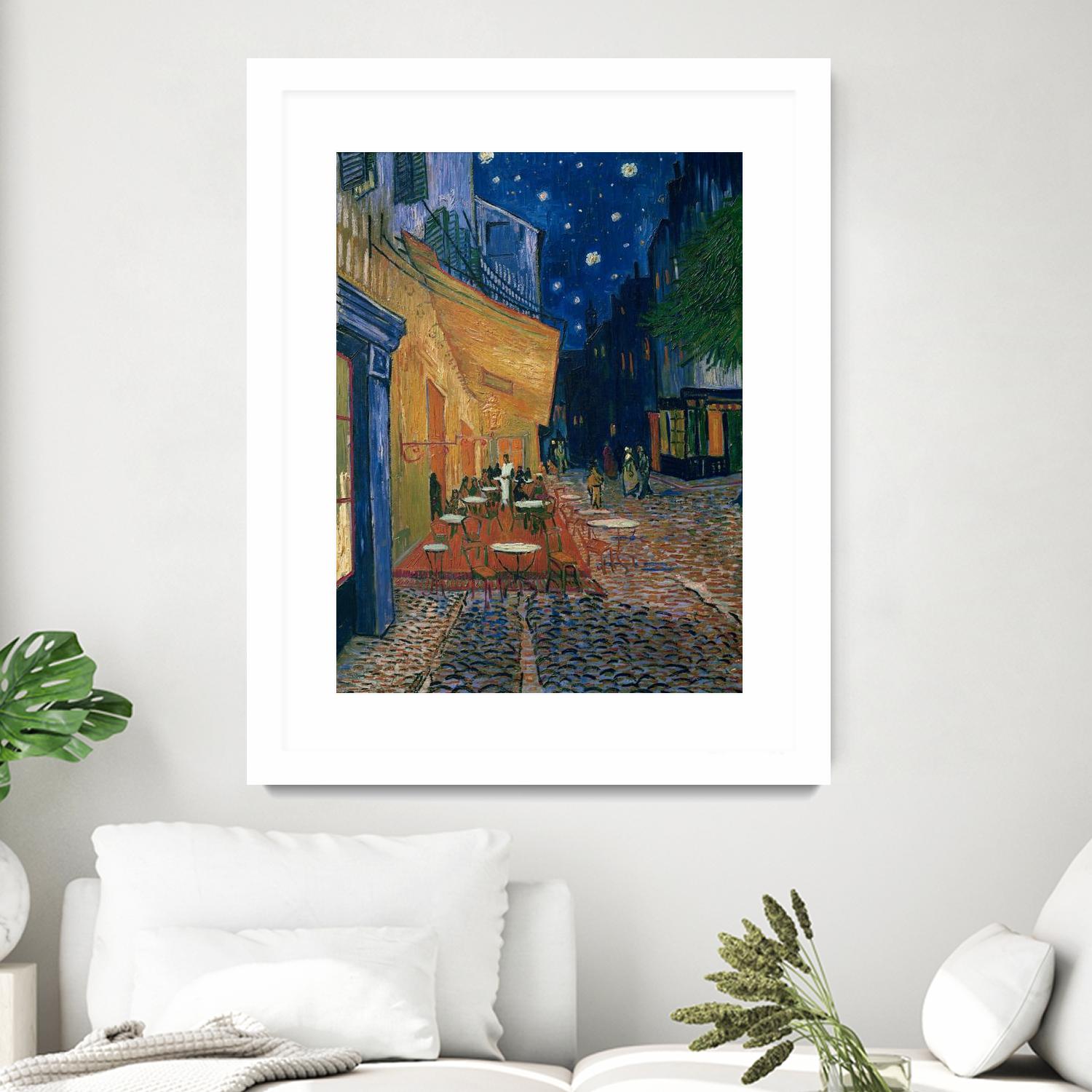 Cafe-terrace at night (Place du forum in Arles), 1888 by Vincent  van Gogh on GIANT ART - museums