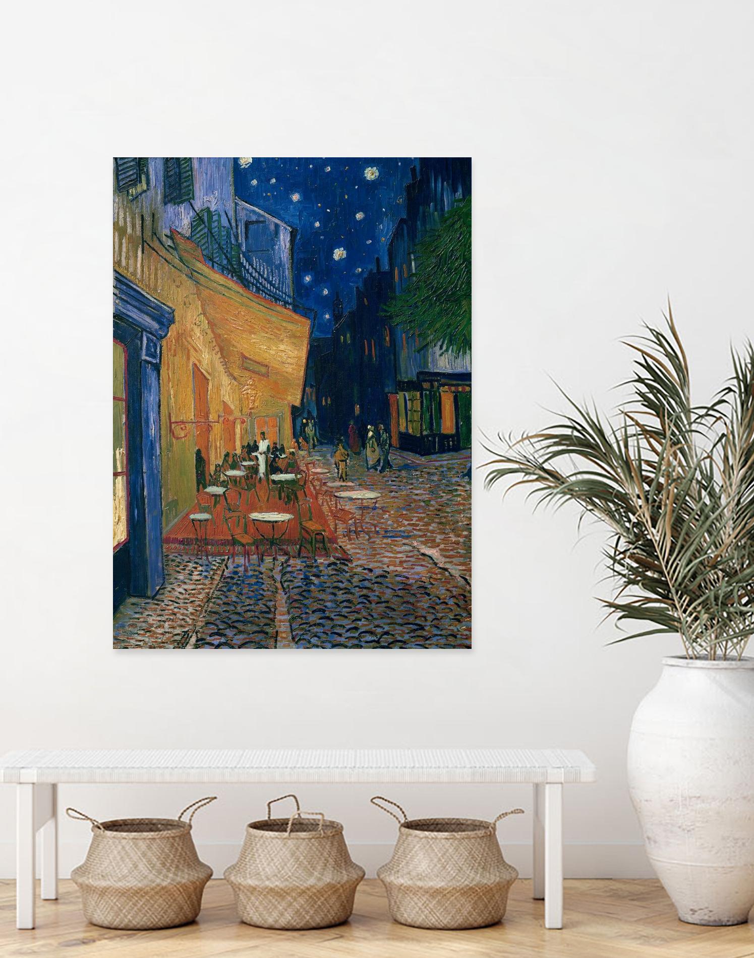 Cafe-terrace at night (Place du forum in Arles), 1888 by Vincent  van Gogh on GIANT ART - museums