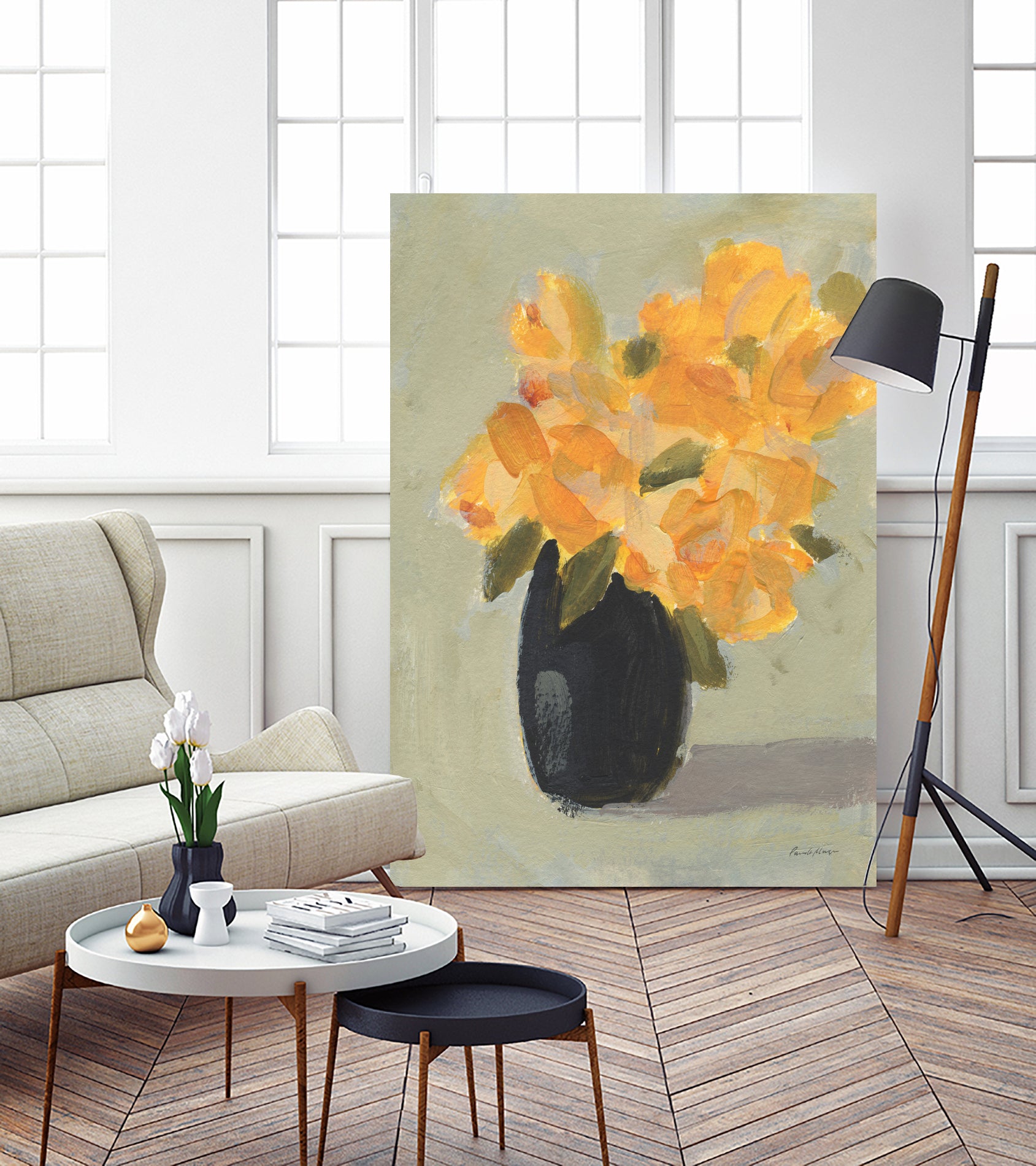 Hope Bouquet by Pamela Munger on GIANT ART - black botanical