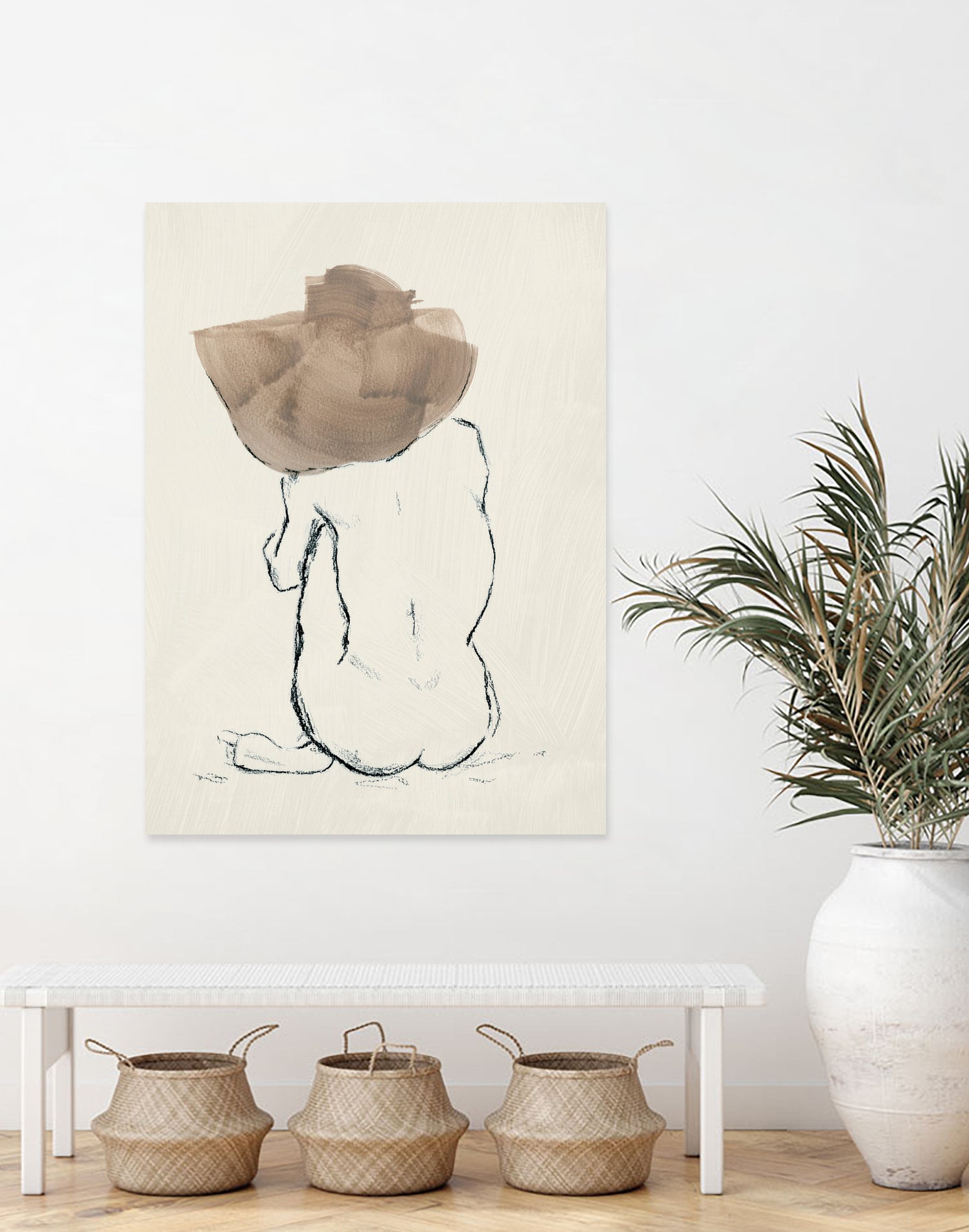 Girl with Floppy Hat by Chloe Elliott on GIANT ART - figurative figurative