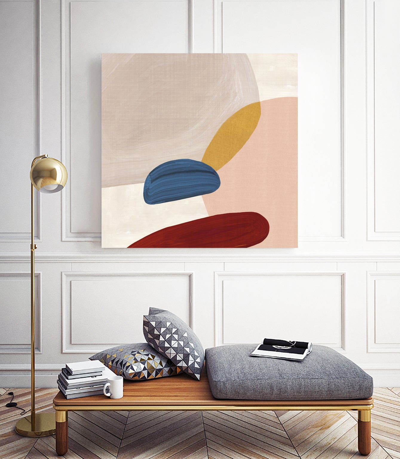 Pink Pebbles II by Eva Watts  on GIANT ART - pink shapes