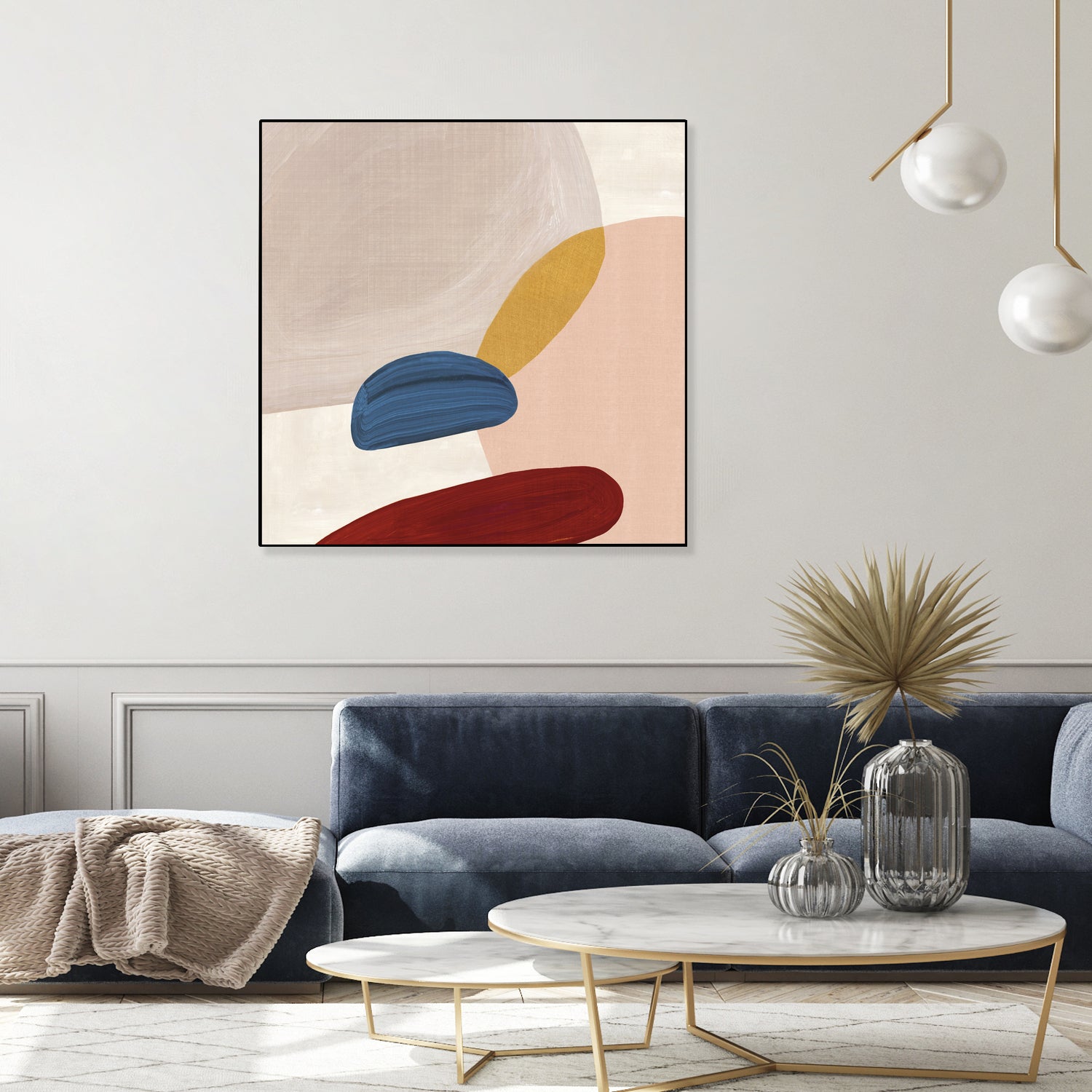 Pink Pebbles II by Eva Watts  on GIANT ART - pink shapes