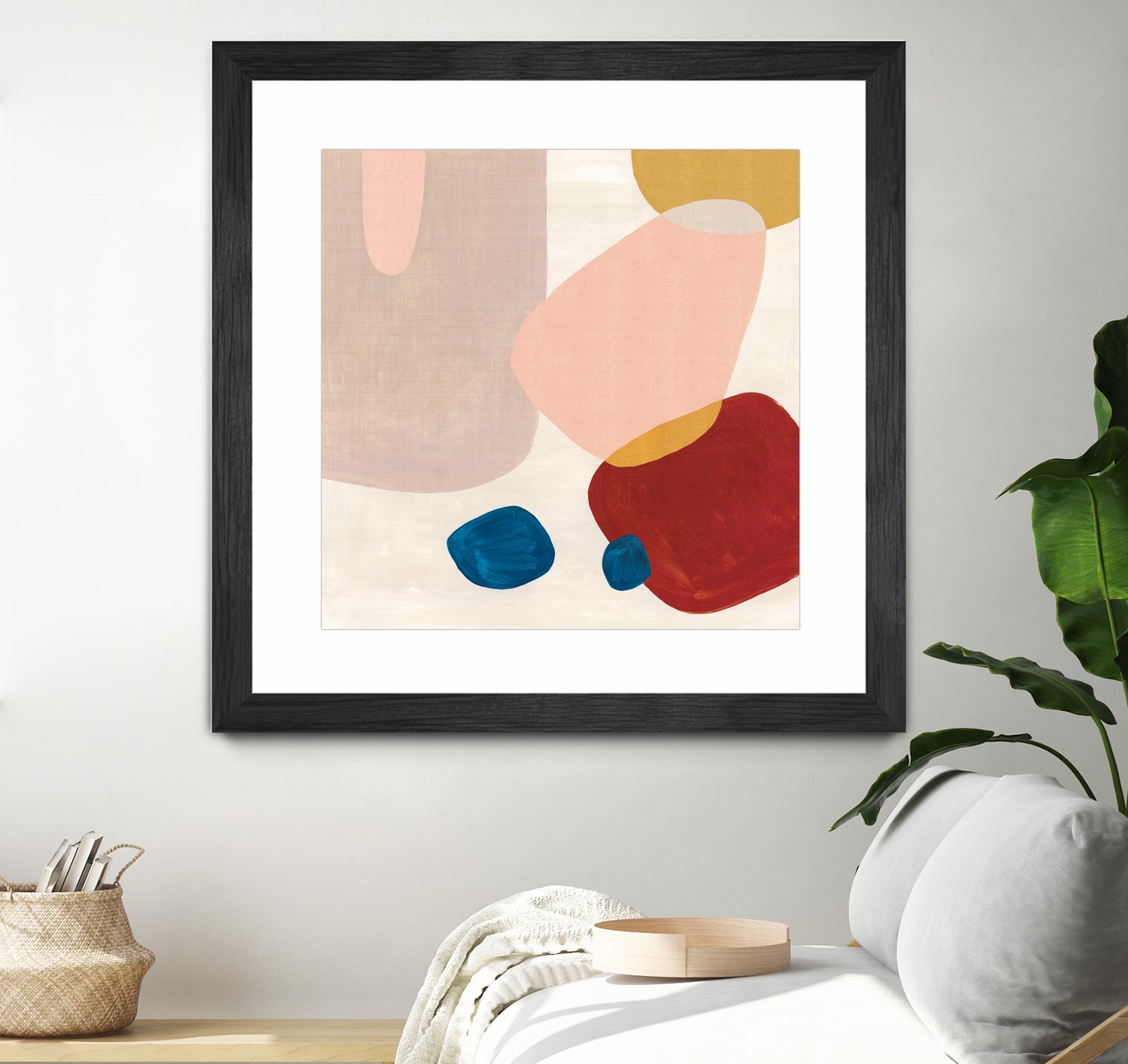 Pink Pebbles III by Eva Watts on GIANT ART - blue  shapes 