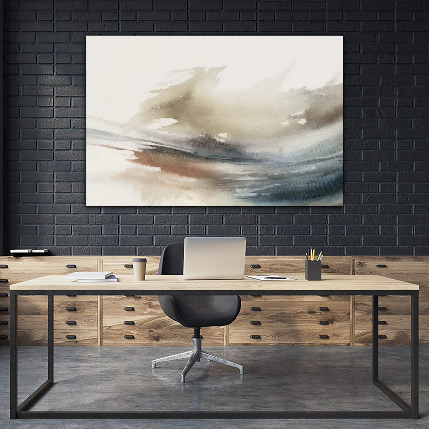 Gentle Abstractions  by Pi Studio  on GIANT ART - brown cloud dancer 