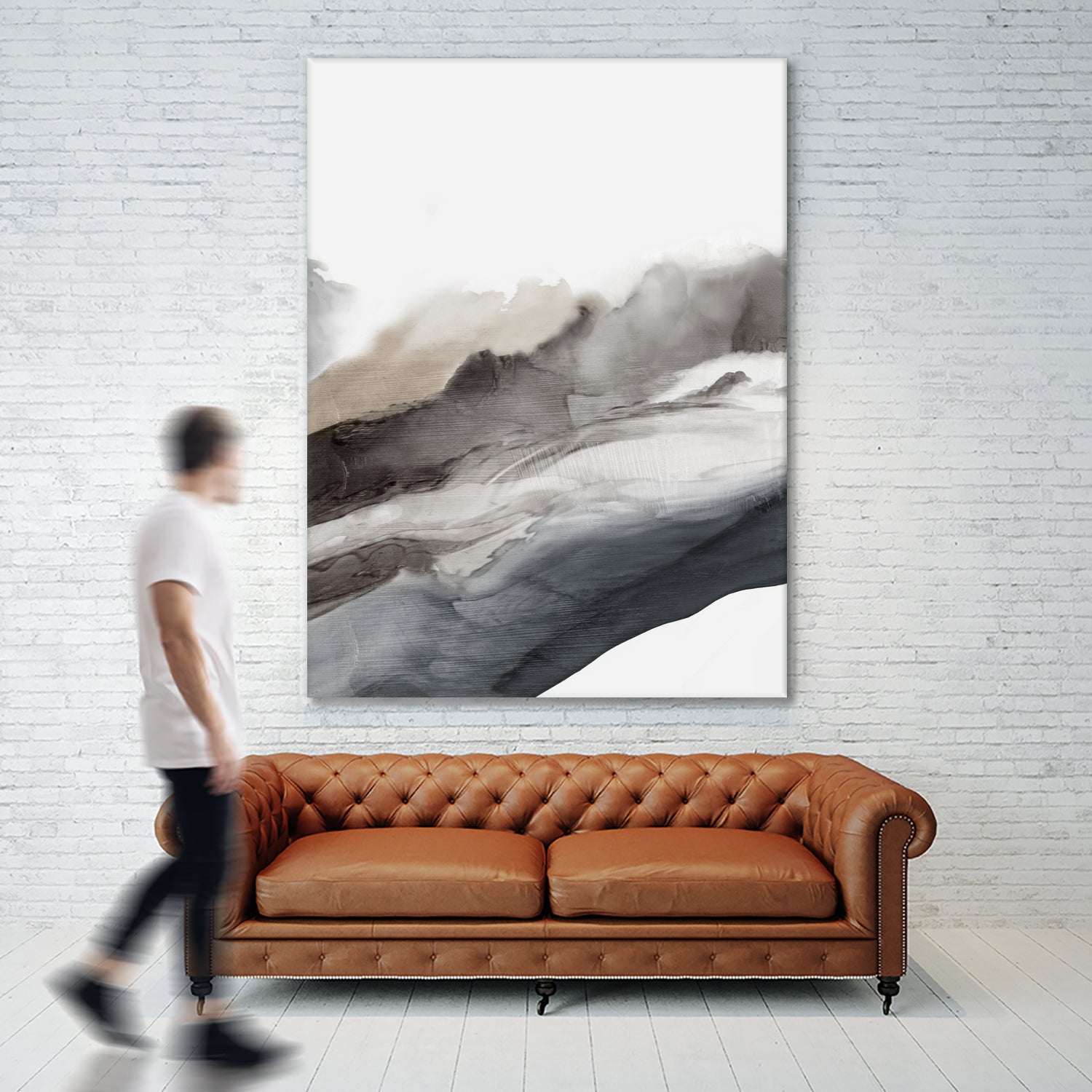 Serene Cascade II by PI Studio  on GIANT ART - beige abstract