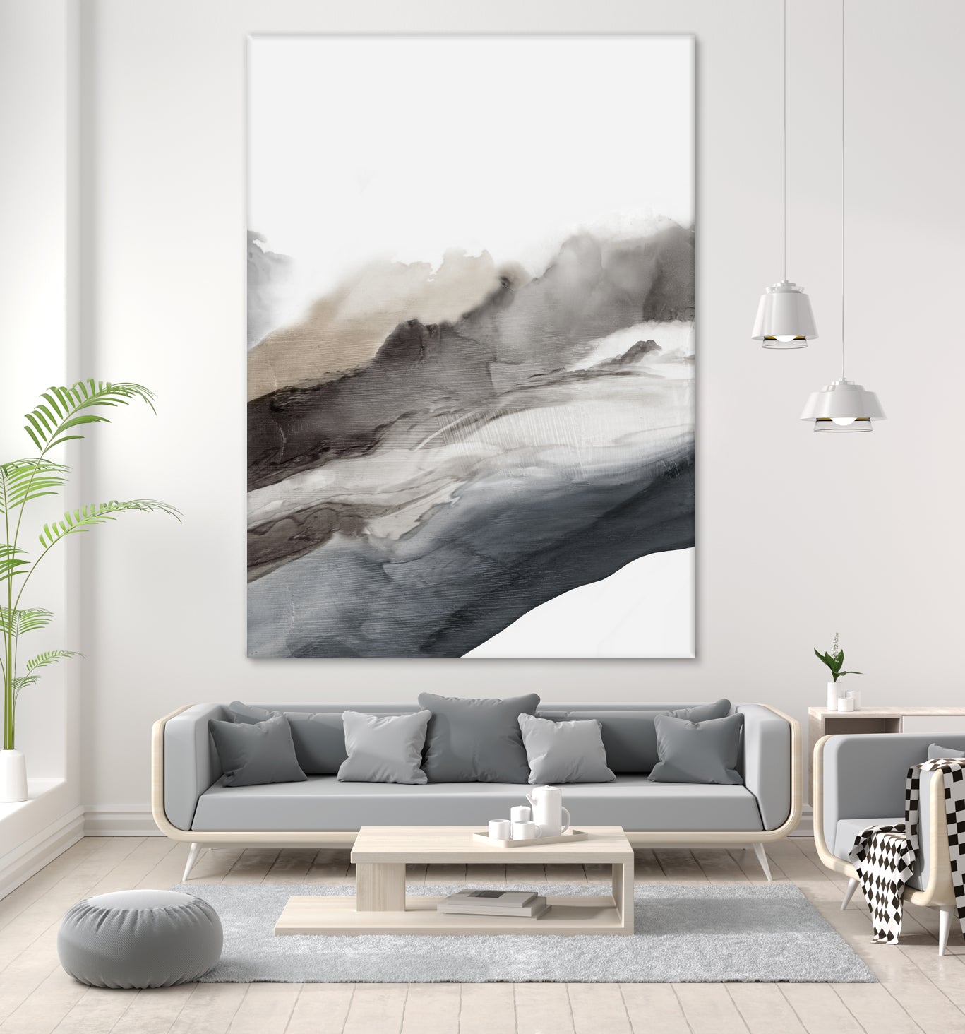 Serene Cascade II by PI Studio  on GIANT ART - beige abstract