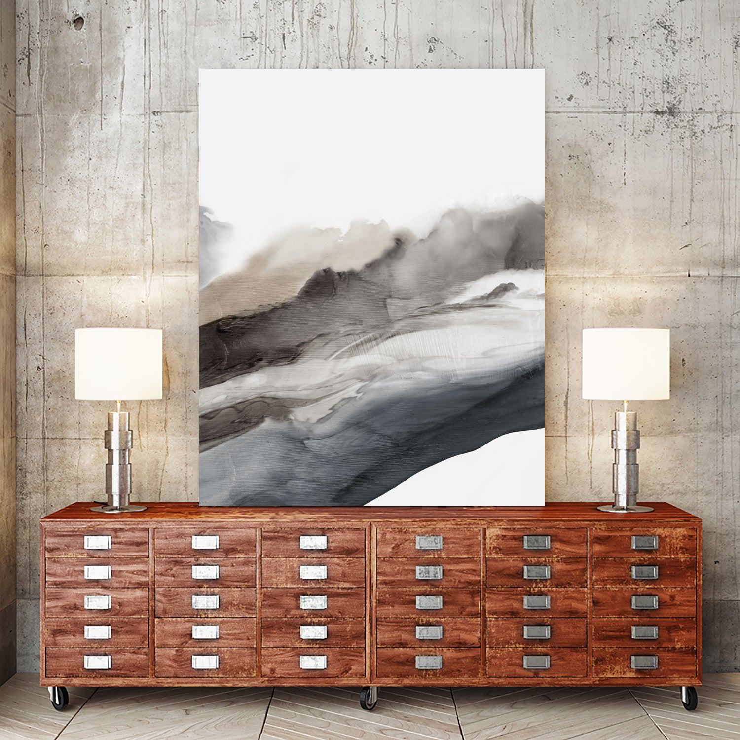 Serene Cascade II by PI Studio  on GIANT ART - beige abstract