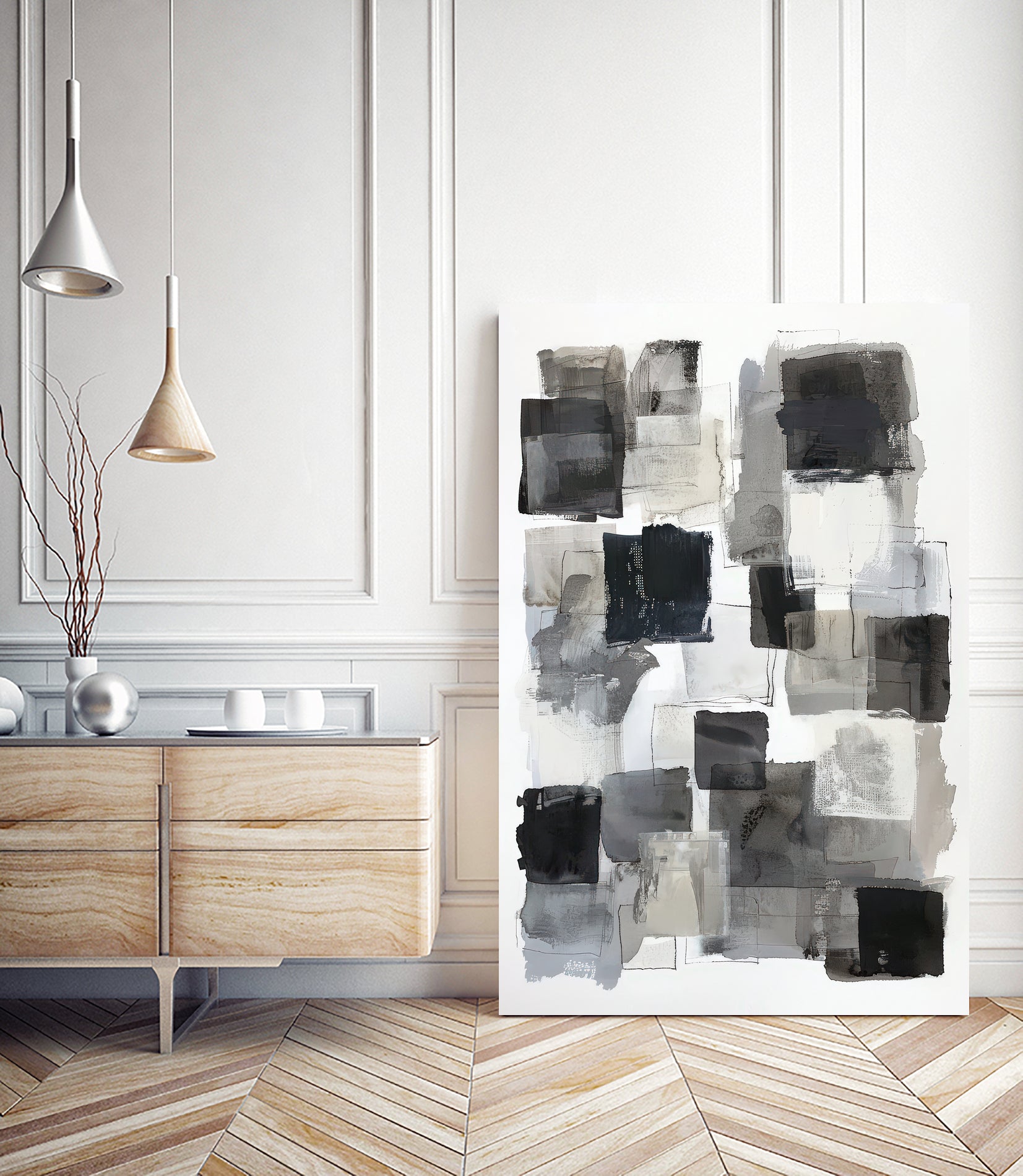 Monochrome Depth I by Raymond Powers on GIANT ART - abstract