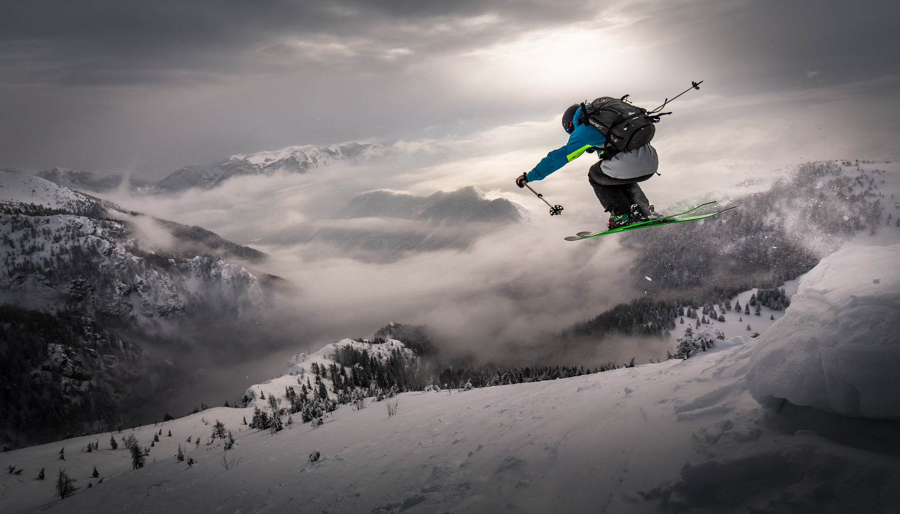 Backcountry skiing by Sandi on GIANT ART - photography mountains