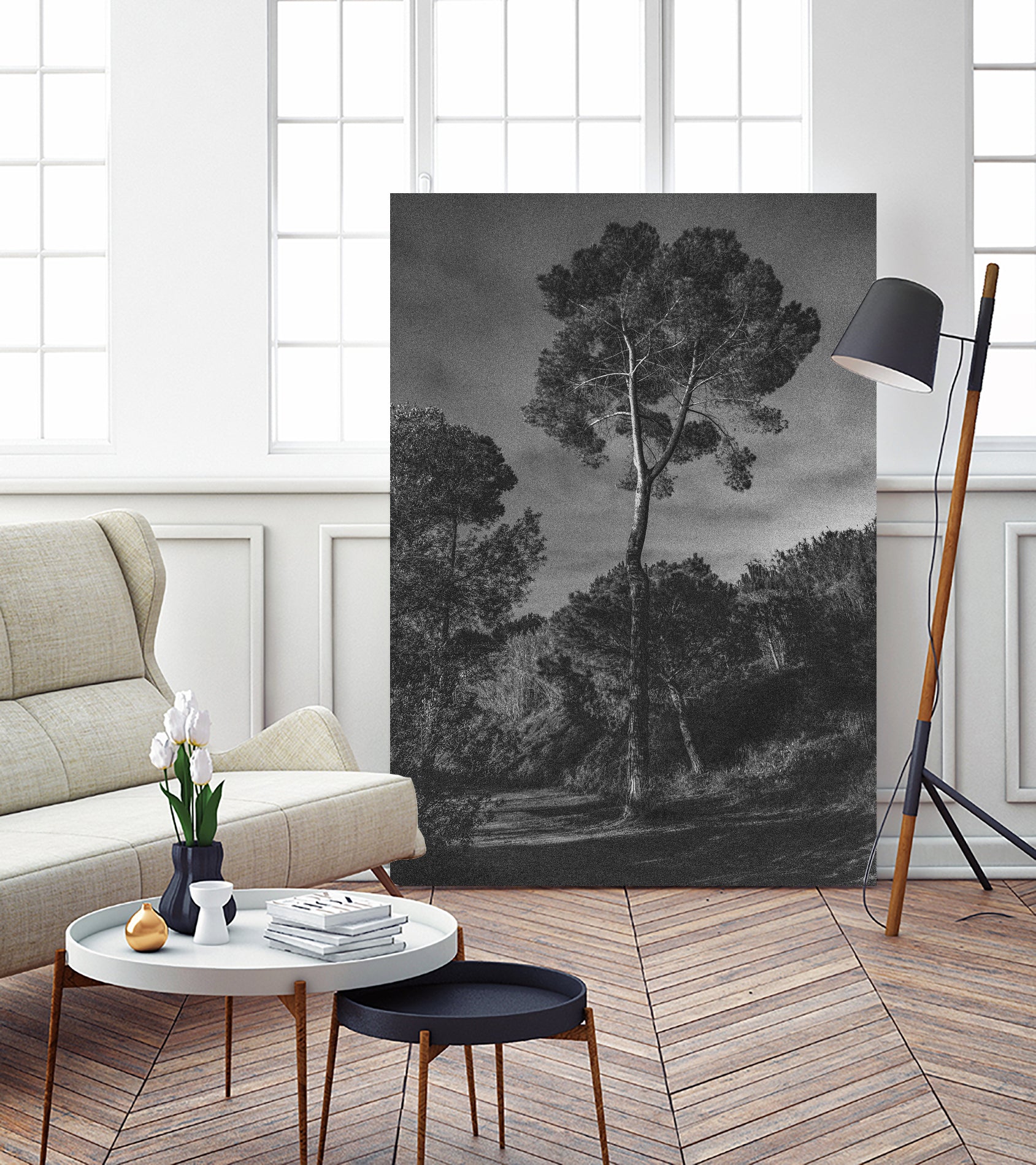 Arbores  by Pepa on GIANT ART - black botanical framed canvas