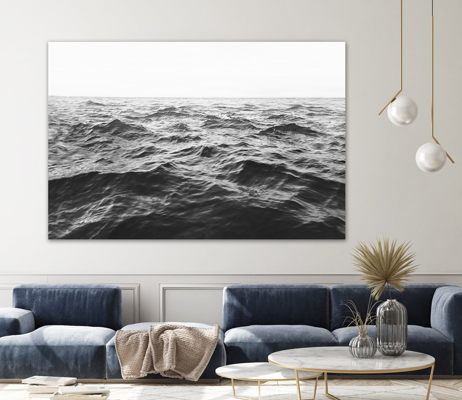 Wavy Horizon BW by Kathrin Pienaar on GIANT ART - landscape sea
