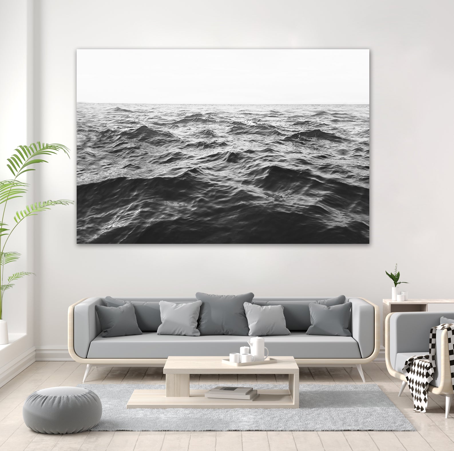 Wavy Horizon BW by Kathrin Pienaar on GIANT ART - landscape sea