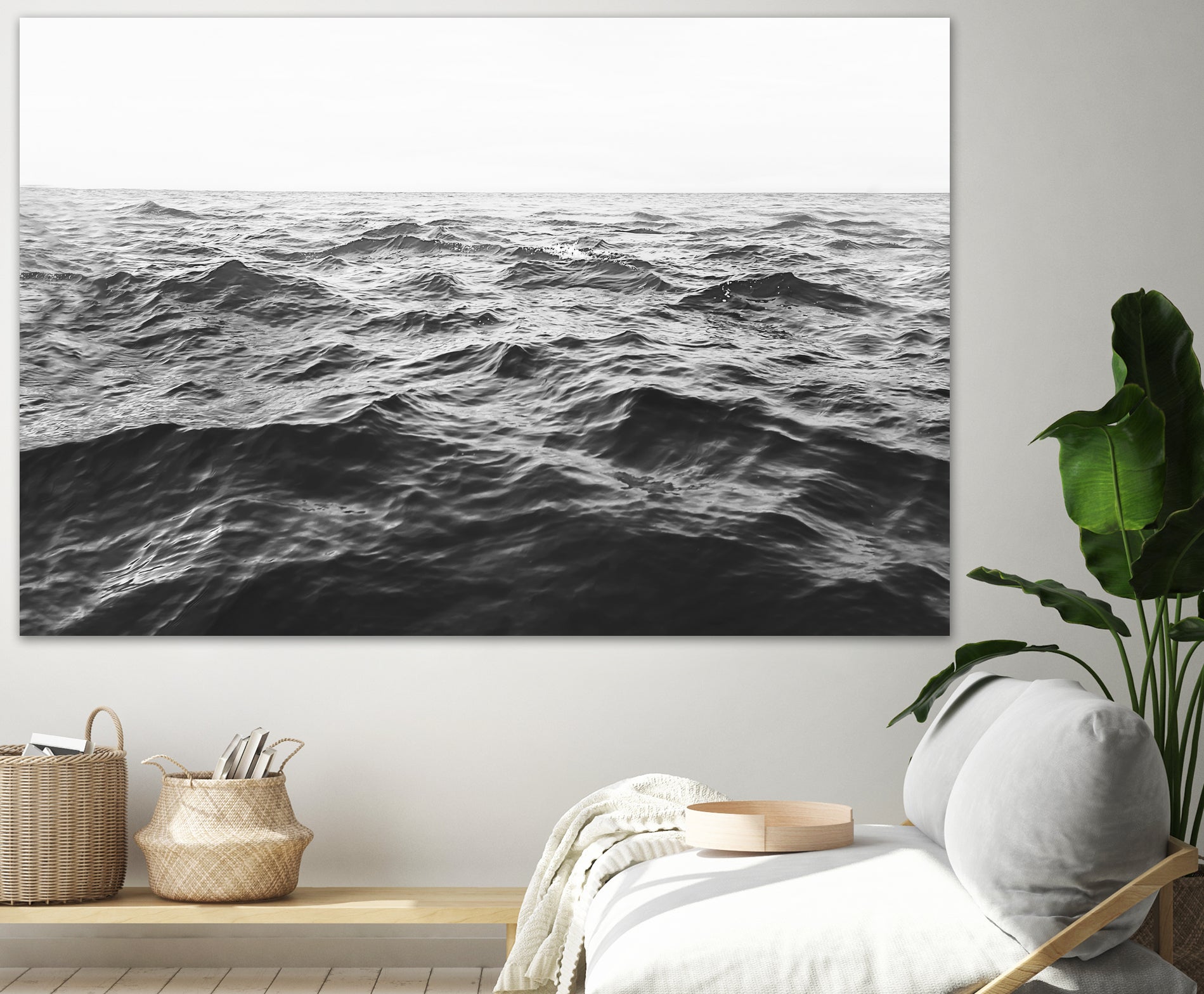 Wavy Horizon BW by Kathrin Pienaar on GIANT ART - landscape sea