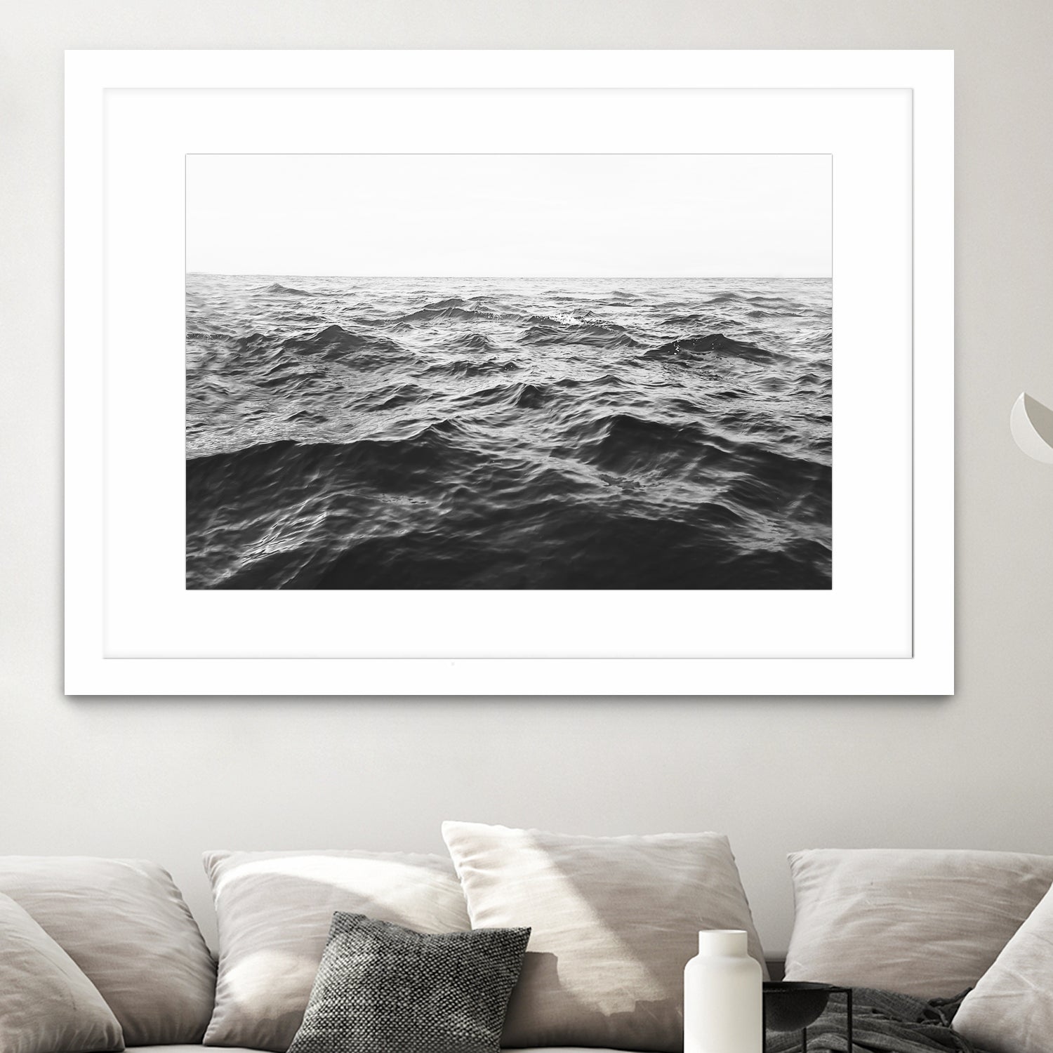 Wavy Horizon BW by Kathrin Pienaar on GIANT ART - landscape sea