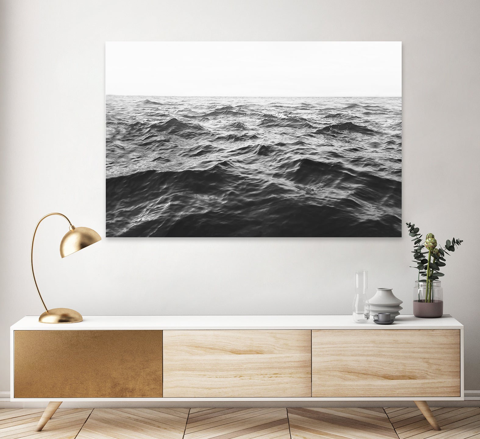Wavy Horizon BW by Kathrin Pienaar on GIANT ART - landscape sea