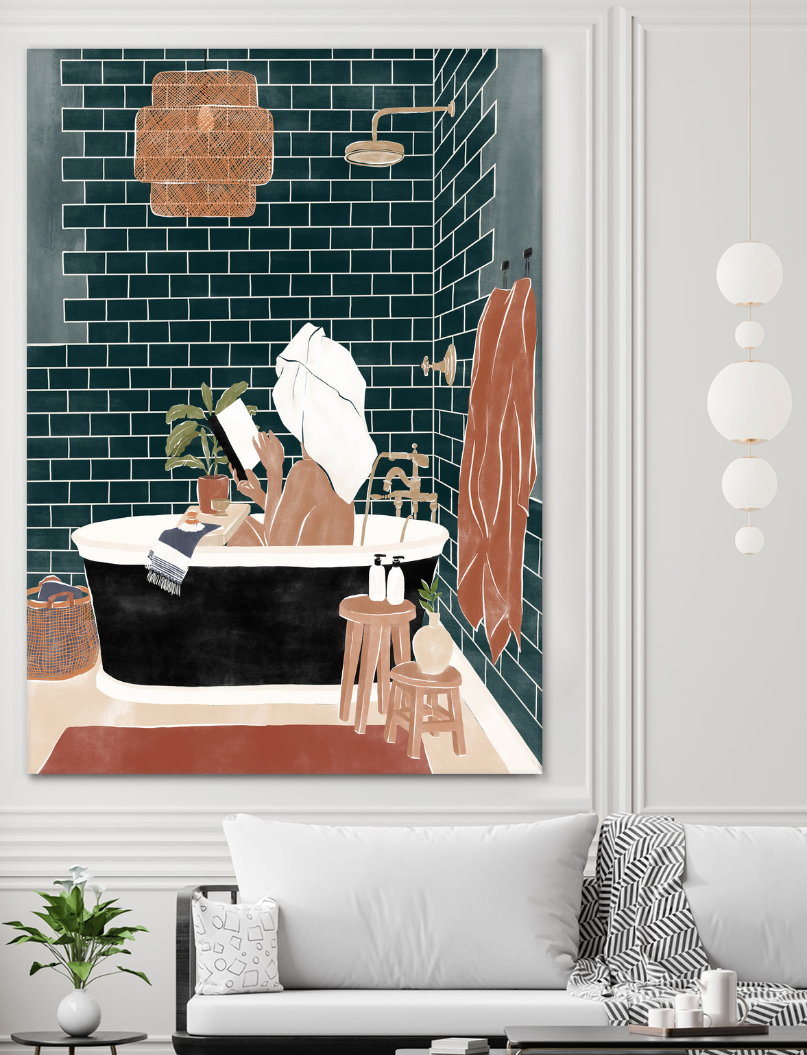 Bathroom Babe by Ivy Green Illustrations on GIANT ART - home illustration home