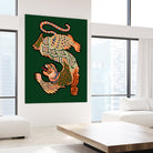 Asiantiger Green by Arty Guava on GIANT ART - illustration green background