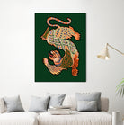 Asiantiger Green by Arty Guava on GIANT ART - illustration green background