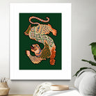 Asiantiger Green by Arty Guava on GIANT ART - illustration green background