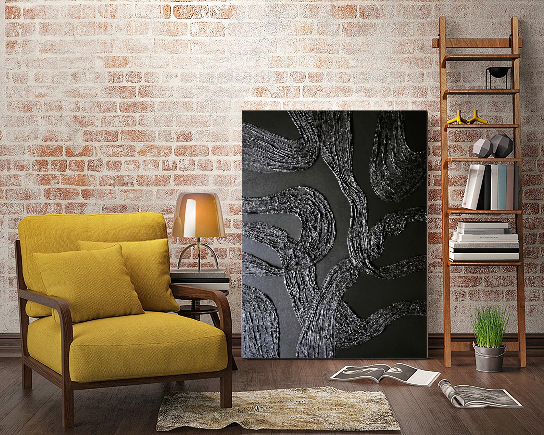 TANGO IN THE NIGHT by ALLA on GIANT ART - abstract 3d painting
