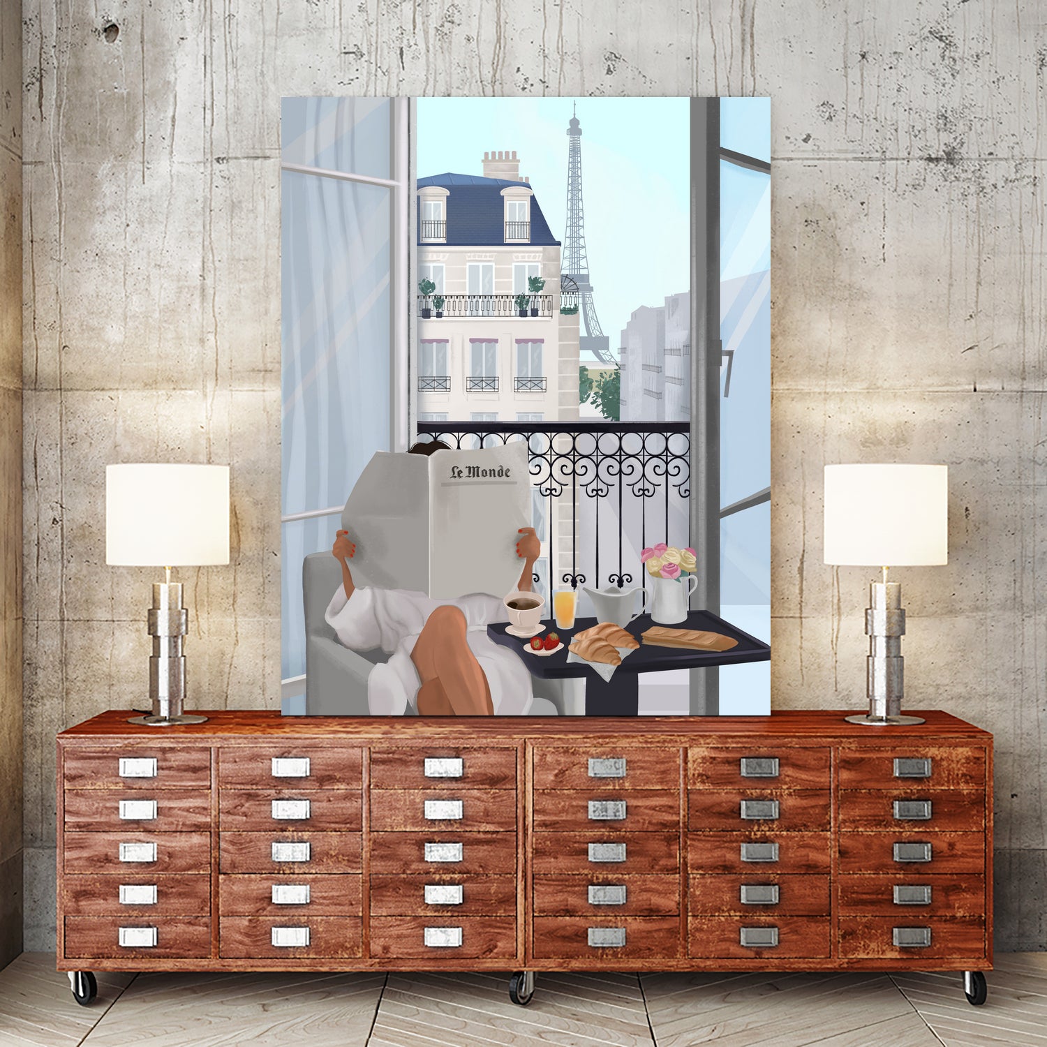 Paris Balcony by Petra Lizde on GIANT ART - illustration  paris 