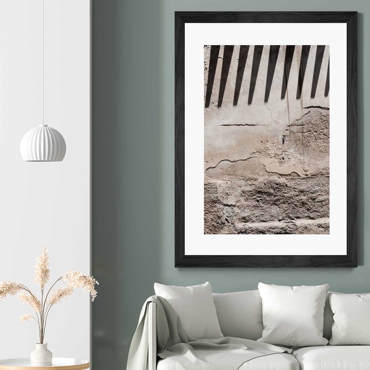 Shadow of lines at vintage wall by Photolovers on GIANT ART - abstract ground