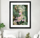 Marie Antoinette Dont Rush Me by Talitha McQueen on GIANT ART - pink contemporary  human face,flower,text,clothing,painting,doll,poster,person,fashion,flowers,flora,floral,botanical,flowers and plants,botanicals,word,words,painted,paint,painterly,people,portrait,figurative
