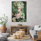 Marie Antoinette Dont Rush Me by Talitha McQueen on GIANT ART - pink contemporary  human face,flower,text,clothing,painting,doll,poster,person,fashion,flowers,flora,floral,botanical,flowers and plants,botanicals,word,words,painted,paint,painterly,people,portrait,figurative